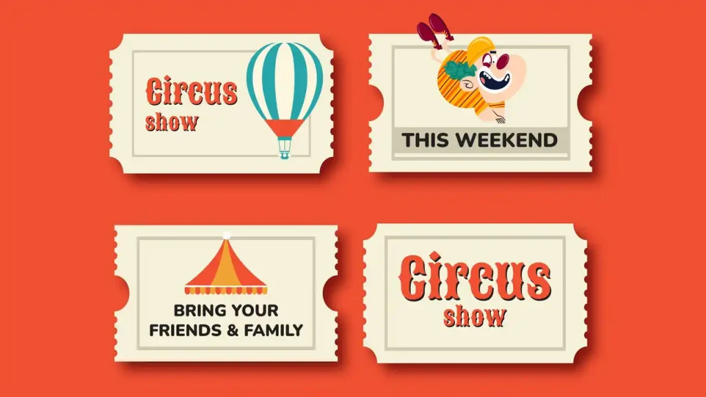 Different Ticket Options at Niles Garden Circus