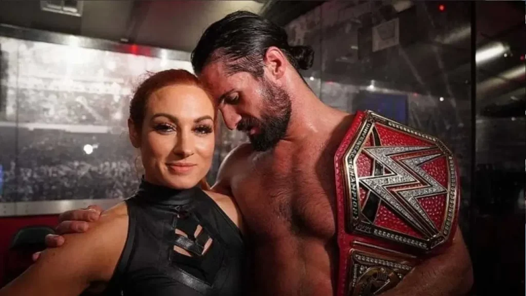 Becky Lynch and Seth Rollins