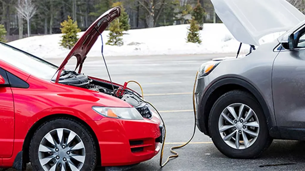 Jumpstarting with another vehicle Jumpstarting with another vehicle